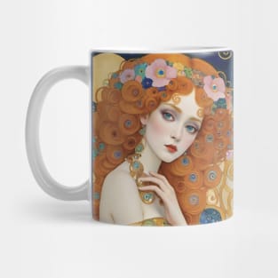 Gustav Klimt's Golden Muse: Inspired Woman in Divine Splendor Mug